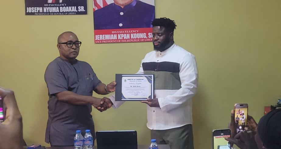 Ministry of Transport Honors Mr. Selikie Sesay