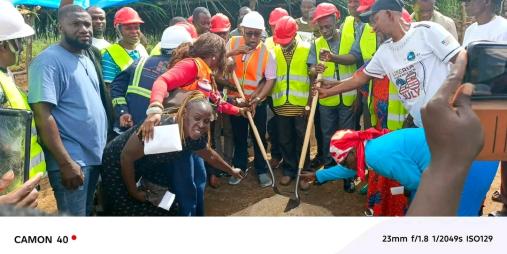 Hon. Sirleaf Ralph Tyler breaks ground in Bomi County