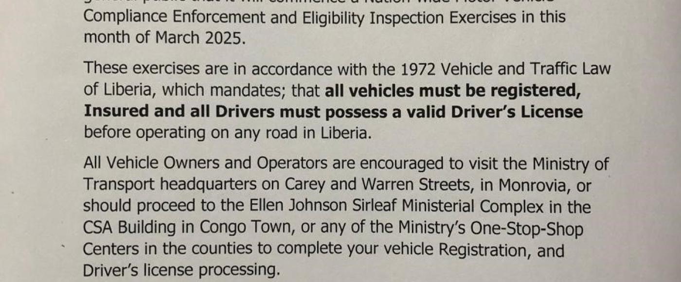 MoT Announces To The Public